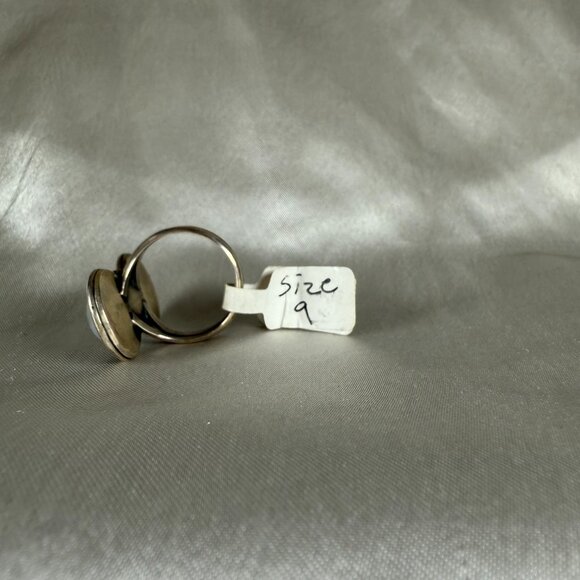Sterling Silver Ring Double Moonstone Oval Gemstone Statement Jewelry Size 6 - Picture 4 of 5